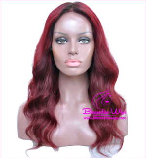 Ombre Full Lace wig - burgundy